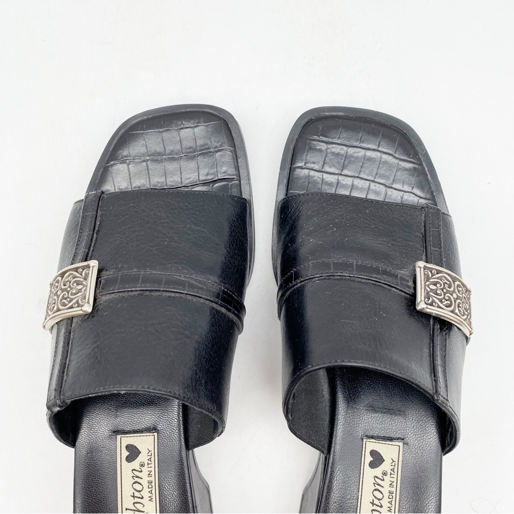 Brighton Tyra Black Leather Slides Size 6.5‎ - Picture 6 of 10